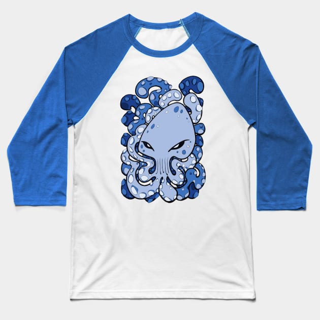 Octopus Squid Kraken Cthulhu Sea Creature - Little Boy Blue Baseball T-Shirt by BigNoseArt